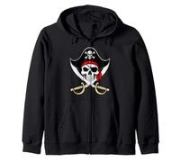 Bandiera pirata Jolly Roger per Halloween Felpa con Cappuccio