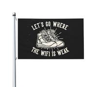 Bandiera Pirata Let'S Go Where The Wifi Is Weak Banner Divertenti Con Occhielli Bandiere Per Soggiorno Patio Celebrazione 90X150Cm