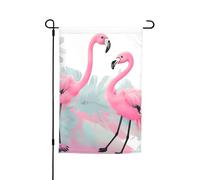 Bandiera Pirata Love Flamingo con Occhielli Bandiere da giardino Stampa Striscioni di Bunting per Ristoranti Balcone 30x45cm