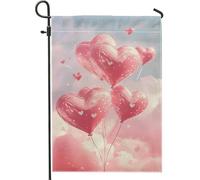Bandiera Pirata Love's Day Heart Balloon Peach Heart Shaped Balloons Colori Vivaci Bandiere da giardino Doppia Cucitura Bandierine per Interno Parata 30x45cm