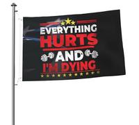 Bandiera Pirata Poliestere Flag Everything Hurts And I'M Dying Resistente Bandiere Per Interno Esterno Giardino 90X150Cm
