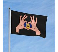 Bandiera Pirata Poliestere, Holding Love In Your Hands Flag Of Barbados Doppia Cucitura Bandiere Da Balcone Per Interno Esterno Flag 90X150Cm