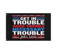 Bandiera Pirata Resistente Alle Intemperie Bandiere Get In Good Necessary Trouble John Lewis Protest Con Occhielli Flag Per Balcone Celebrazione All'Aperto 90X150Cm
