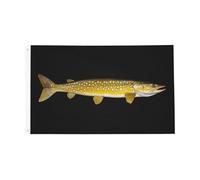 Bandiera Pirata Resistente Alle Intemperie Bandierine Della Decorazione Northern Pike Rinforzo Bandiere Da Giardino Per Interno Ristoranti Balcone 90X150Cm