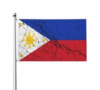 Bandiera Pirata Resistente Alle Intemperie, Flag Of The Philippines Texture Effect Decorative Bandiere Da Giardino Per Conferenza Balcone Bandierine 90X150Cm