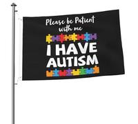 Bandiera Pirata Resistente Alle Intemperie Flag Please Be Patient I Have Autism Resistente Bandiere Per Celebrazione Interno Esterno 90X150Cm