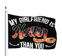 Bandiera Pirata Resistente Allo Scolorimento Bandiere Da Balcone My Friend Is Hotter Than You Funny Saying Rinforzo Striscioni Di Bunting Per Bar Decorazione Giardino 90X150Cm