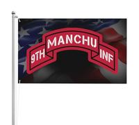Bandiera Pirata Resistente Allo Scolorimento Bandiere Da Giardino 9Th Infantry Regiment Patch Manchu Keep Up The Fire Durevole Bandierine Per Bar Interno Celebrazione 90X150Cm