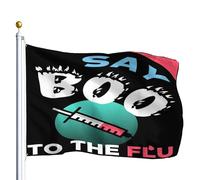 Bandiera Pirata Resistente Allo Scolorimento Bandiere Da Giardino Funny Doctor Ghost Say Boo To The Flu Halloween Doppia Cucitura Bandierine Della Decorazione Per All'Aperto Bar 90X150Cm