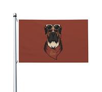 Bandiera Pirata Resistente Allo Scolorimento, Boxer Dog With Bandana Classica Bandiere Per Balcone Ristoranti Bandierine Della Decorazione 90X150Cm