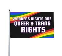 Bandiera Pirata Resistente Allo Scolorimento, Workers Rights Are Trans And Queer Rights Doppia Cucitura Bandiere Da Giardino Per Giardino Esterno Striscioni Di Bunting 90X150Cm