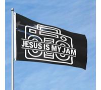 Bandiera Pirata Resistente Bandierine Della Decorazione Jesus Is My Jam Con Occhielli Bandiere Da Balcone Per Decorazione Interno Giardino 90X150Cm