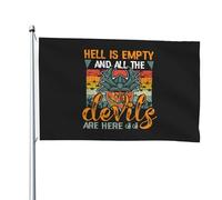Bandiera Pirata Rinforzo Bandiere Da Giardino Halloween Hell Is Empty And All The Devils Are Here Doppia Cucitura Striscioni Di Bunting Per Ristoranti Conferenza Giardino 90X150Cm