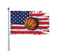 Bandiera Pirata Rinforzo Bandiere Da Giardino Vintage American Basketball Resistente Allo Scolorimento Flag Per Interno Balcone Esterno 90X150Cm