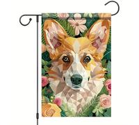 Bandiera Pirata Spring Corgi Geometric Art Dog Colorful Flower Bandiere Classica Rinforzo Striscioni Di Bunting Per Interno Bar Balcone 70X102Cm