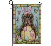 Bandiera Pirata Spring Easter Cane Corso Dog Stained Glass Eggs Bandiere Da Balcone Durevole Doppia Cucitura Flag Per Ristoranti Esterno All'Aperto 70X102Cm