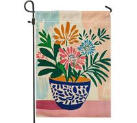 Bandiera Pirata Spring Flower Colorful Art-Inspired Flower Pot Resistente alle Intemperie Bandiere Classica Flag per Interno Conferenza 30x45cm