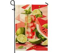 Bandiera Pirata Summer Refreshing Beverage Vibrant Cocktail Lime Watermelon Decorative Bandiere da Balcone Rinforzo Bandierine per Celebrazione Balcone 30x45cm