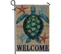 Bandiera Pirata Welcome Sea Turtle Green Ocean 30X45Cm Bandiera Da Giardino Stagionale Appendere Bandiere Da Giardino Per Decorazione Soggiorno Spiaggia