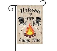 Bandiera Pirata Welcome To Our Camp Site Camping Fire Pit 30X45Cm Bandiera Vacanza Resistenti Colorato Bandiere Da Cortile Per Spiaggia Soggiorno Estiva