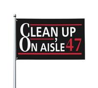 Bandiera Pirati 90X150cm, Clean Up On Aisle 3x5ft Flag Yard Sign Garden Banner Rinforzo Bandiere Resistente allo Scolorimento Flag per Interno Balcone Ristoranti