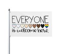 Bandiera Pirati 90X150cm, Everyone Is Welcome Here Lgbt Classica Bandiere Rinforzo Flag per Conferenza Celebrazione Bar