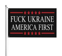 Bandiera Pirati 90X150cm, Fuck Ukraine America USA First Colori Vivaci Bandiere da Balcone Poliestere Striscioni di Bunting per Esterno All'aperto Ristoranti