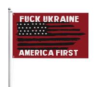 Bandiera Pirati 90X150cm, Fuck Ukraine America USA First Resistente allo Scolorimento Bandiere da giardino Rinforzo Bandierine della Decorazione per Giardino Esterno Balcone