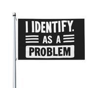 Bandiera Pirati 90X150cm, I Identify As A Problem Resistente alle Intemperie Bandiere Colori Vivaci Bandierine della Decorazione per Balcone Bar Parata