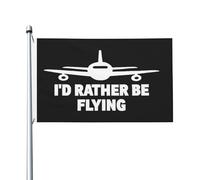 Bandiera Pirati 90X150cm, I'd Rather BE Flying Aviation Classica Bandiere da giardino Rinforzo Flag per All'aperto Celebrazione Conferenza