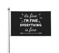 Bandiera Pirati 90X150cm, Its Fine Im Fine Everything is Fines Doppia Cucitura Bandiere da Balcone Classica Flag per Bar Interno Balcone