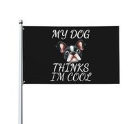 Bandiera Pirati 90X150cm, My Dog Thinks I'M Cool Terrier Dog Personalizzata Bandiere da Balcone Resistente alle Intemperie Flag per Parata Esterno Interno