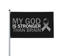 Bandiera Pirati 90X150cm, My God Is Stronger Than Brain Cancer Awareness Fighter con Occhielli Bandiere da giardino Resistente alle Intemperie Bandierine della Decorazione per Bar Esterno