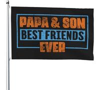 Bandiera Pirati 90X150cm, Papa and Son Best Friends Ever Durevole Bandiere da giardino con Occhielli Flag per Parata Bar All'aperto
