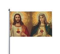 Bandiera Pirati 90X150cm, The Virgin Mary and Jesus Pattern Resistente alle Intemperie Bandiere da Balcone con Occhielli Bandierine della Decorazione per Conferenza Esterno Decorazione