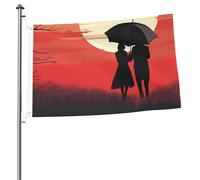 Bandiera Pirati 90X150cm, Two People Under the Umbrella con Occhielli Bandiere da giardino Classica Flag per Parata Conferenza Ristoranti
