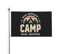 Bandiera Pirati 90X150cm, What Happened At Camp Decorative Bandiere da Balcone Colori Vivaci Flag per Esterno Parata Giardino