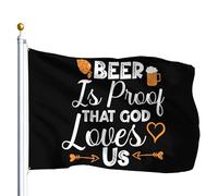 Bandiera Pirati Beer Is God Loves Us Funny God Jesus Christianty Bandiere Da Giardino Con Occhielli,Poliestere Striscioni Di Bunting Per Decorazione Conferenza Bar 90X150Cm
