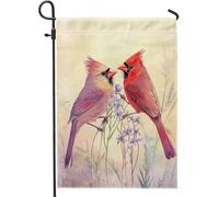 Bandiera Pirati Cardinal Birds Peach Red Songbirds Flower Poliestere Bandiere da giardino Personalizzata Striscioni di Bunting per Decorazione Parata 30x45cm