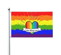 Bandiera Pirati Classica, Lgtb Rainbow Love Always Wins Rinforzo Bandiere Da Giardino Per Celebrazione Decorazione Flag 90X150Cm