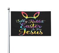 Bandiera Pirati Colori Vivaci Bandiere Da Balcone Silly Rabbit Easter Is For Jesus Colored Bunny Doppia Cucitura Flag Per Bar Balcone Celebrazione 90X150Cm