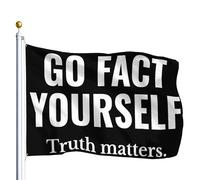 Bandiera Pirati Con Occhielli Bandiere Da Giardino Go Fact Yourself Science Matters Truth Durevole Bandierine Della Decorazione Per Interno All'Aperto Esterno 90X150Cm