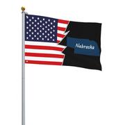 Bandiera Pirati Con Occhielli, Nebraska Terrain Map 1 And America Poliestere Bandiere Da Giardino Per Parata Conferenza Bandierine Della Decorazione 90X150Cm