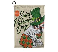 Bandiera Pirati Cute Puppy Wearing Celebrate Saint Patricks Day Doppia Cucitura Bandiere da giardino Personalizzata Flag per Interno Conferenza 30x45cm