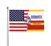Bandiera Pirati Decorative, Flag Of Bismarck North Dakota And America Poliestere Bandiere Da Giardino Per Esterno Bar Flag 90X150Cm