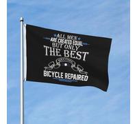 Bandiera Pirati Doppia Cucitura Bandiere Da Giardino All Men Are Created Equal But Only The Best Become Bicycle Repaired Resistente Allo Scolorimento Bandierine Della Decorazione Bar 90X150Cm