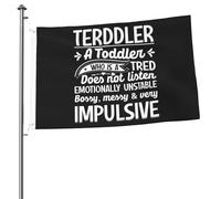 Bandiera Pirati Doppia Cucitura Bandiere Terddler A Toddler Who Is A Tred Does Not Listen Emotionally Resistente Allo Scolorimento Striscioni Di Bunting Per Bar Interno Celebrazione 90X150Cm