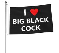 Bandiera Pirati Durevole Flag I Love Big Black Cock Con Occhielli Bandiere Per Interno Esterno Parata 90X150Cm