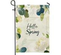 Bandiera Pirati Hello Spring Flower Green Leavesy Nature con Occhielli Bandiere da giardino Durevole Flag per Parata Esterno 30x45cm