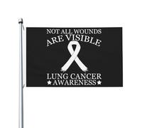 Bandiera Pirati Not All Wounds Are Visible Lung Cancer Awareness Bandiera Personalizzata Gran Bandiera Da Giardino Per La Fattoria All'Aperto, Giardino, Feste, 90X150cm